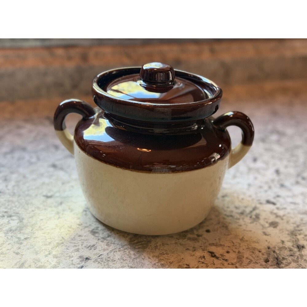Vintage Collectible McCoy USA Pottery Bean Pot Jar With Lid